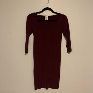 Organic cotton long 3/4 sleeve t-shirt dress OS